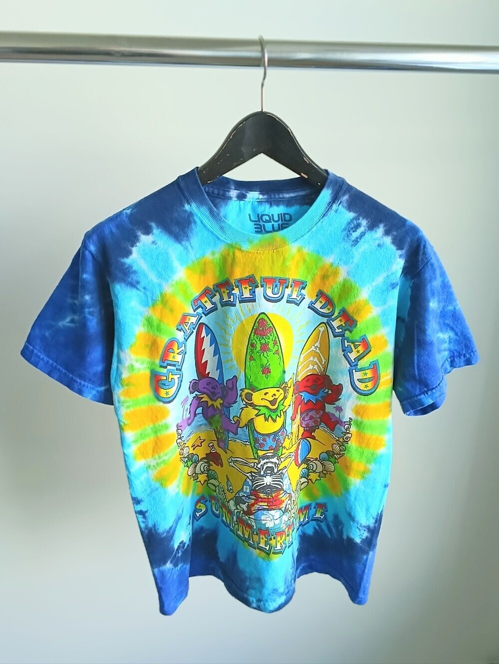 Liquid Blue Grateful Dead Summertime Tie Dye Graphic Tee Shirt Small S